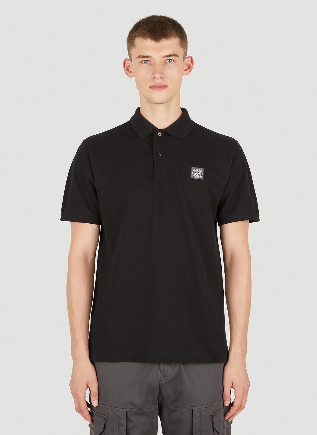 Stone island cheap polo shirt black