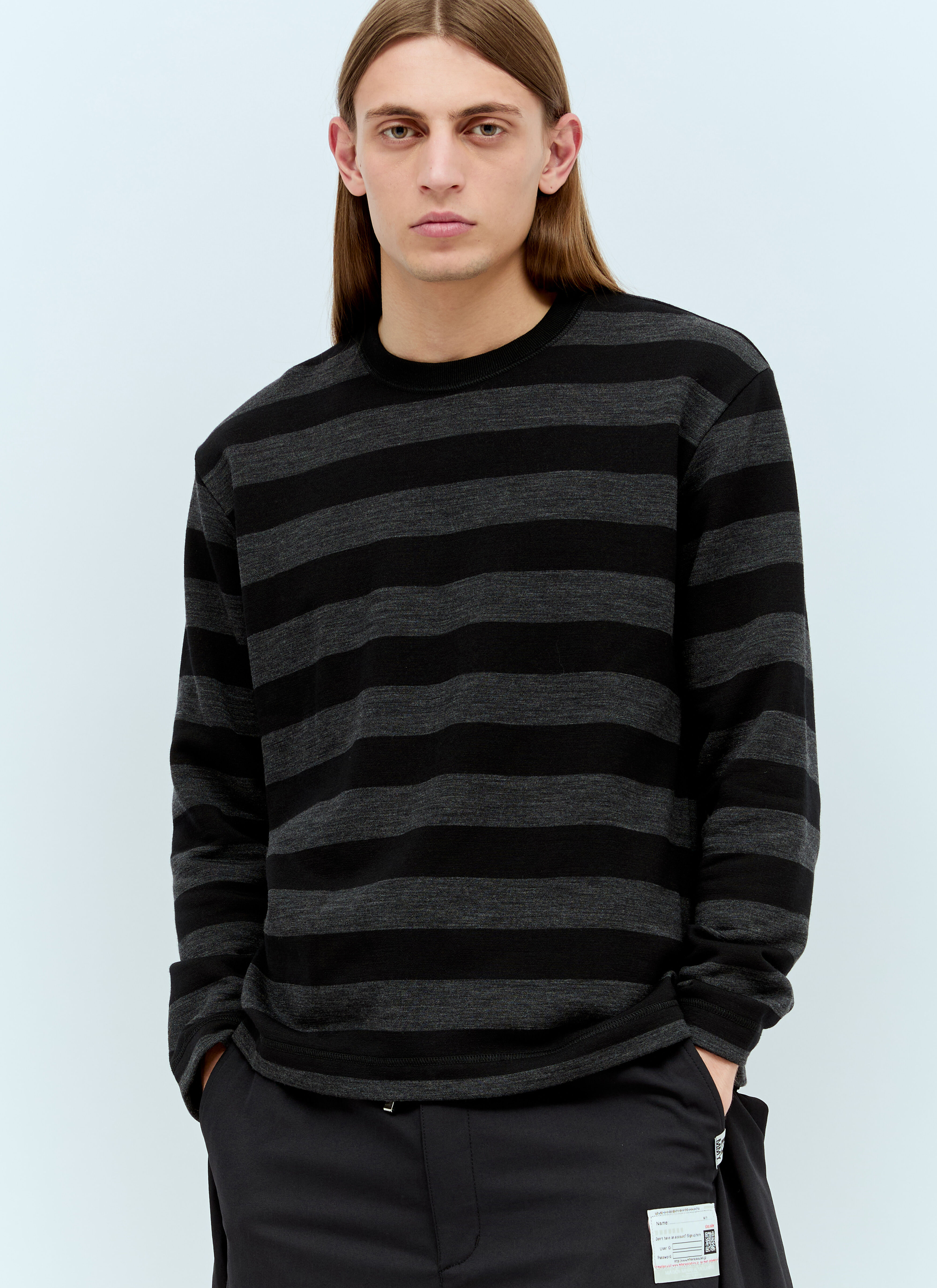 Junya Watanabe Striped Long-Sleeve T-Shirt Black jwn0156010