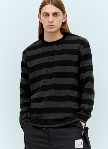 Junya Watanabe Striped Long-Sleeve T-Shirt Black jwn0154008