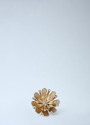 Miu Miu Mental Ring With Crystals Gold miu0263049