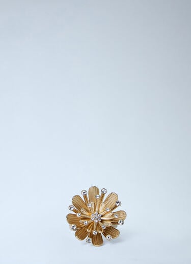 Miu Miu Mental Ring With Crystals Gold miu0263049