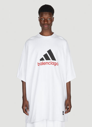 Balenciaga x adidas ロゴプリントTシャツ ホワイト axb0151027