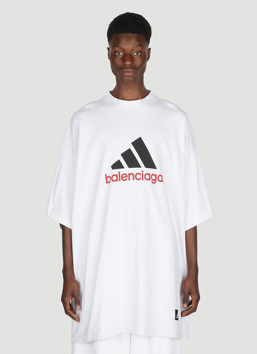 Balenciaga x adidas 로고 프린트 티셔츠 화이트 axb0151027