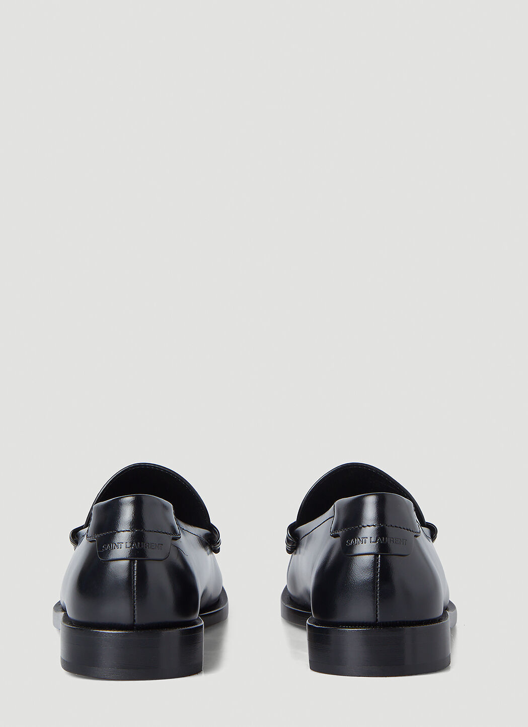 Saint Laurent logo-plaque loafers - Neutrals