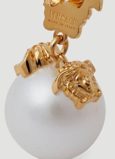 Versace 美杜莎珍珠吊式耳环 金色 vrs0250027