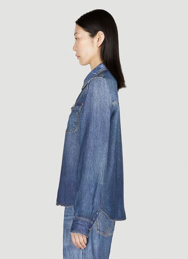 Denim Print Shirt Bottega Veneta Denim Print Shirt Blue bov0252105