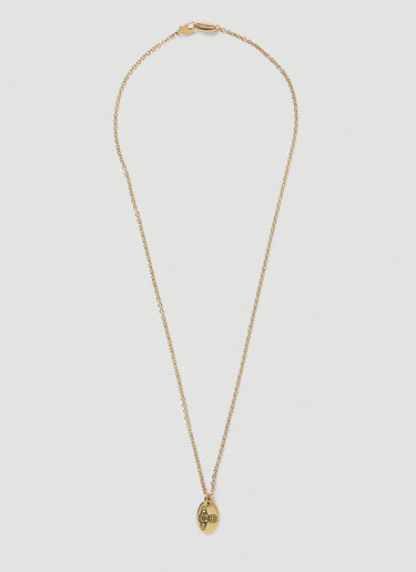 Vivienne Westwood Tag Engraved Pendant Necklace Gold vvw0148019