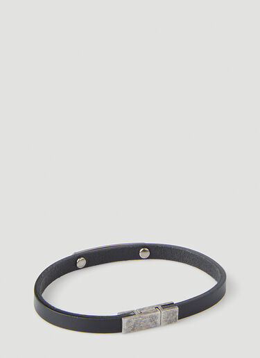 Saint Laurent Logo Plaque Bracelet Black sla0149073