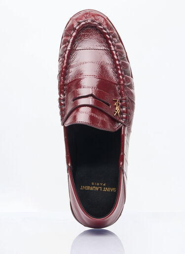Saint Laurent Le Loafer Penny Slippers Burgundy sla0258005