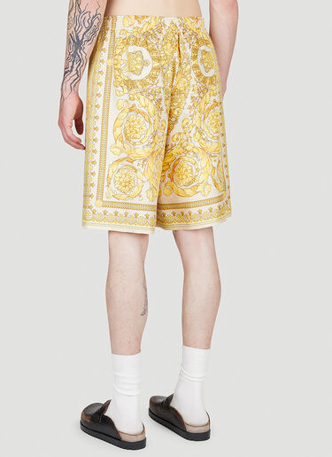 Versace Barocco Silk Shorts Yellow ver0155002