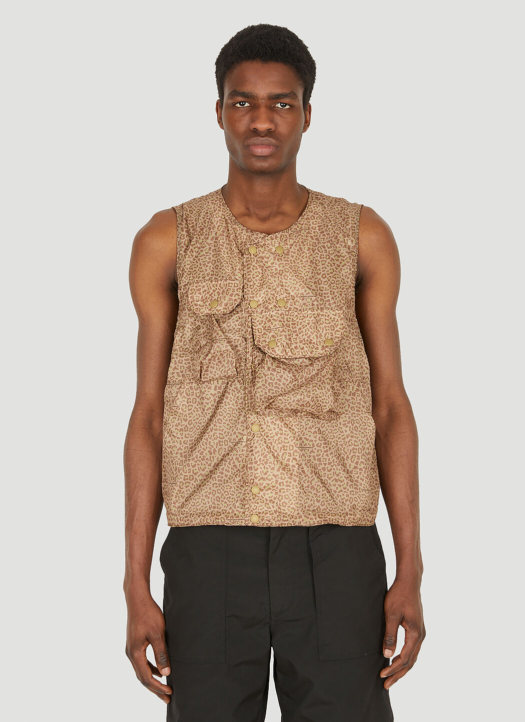Beige sale sleeveless jacket