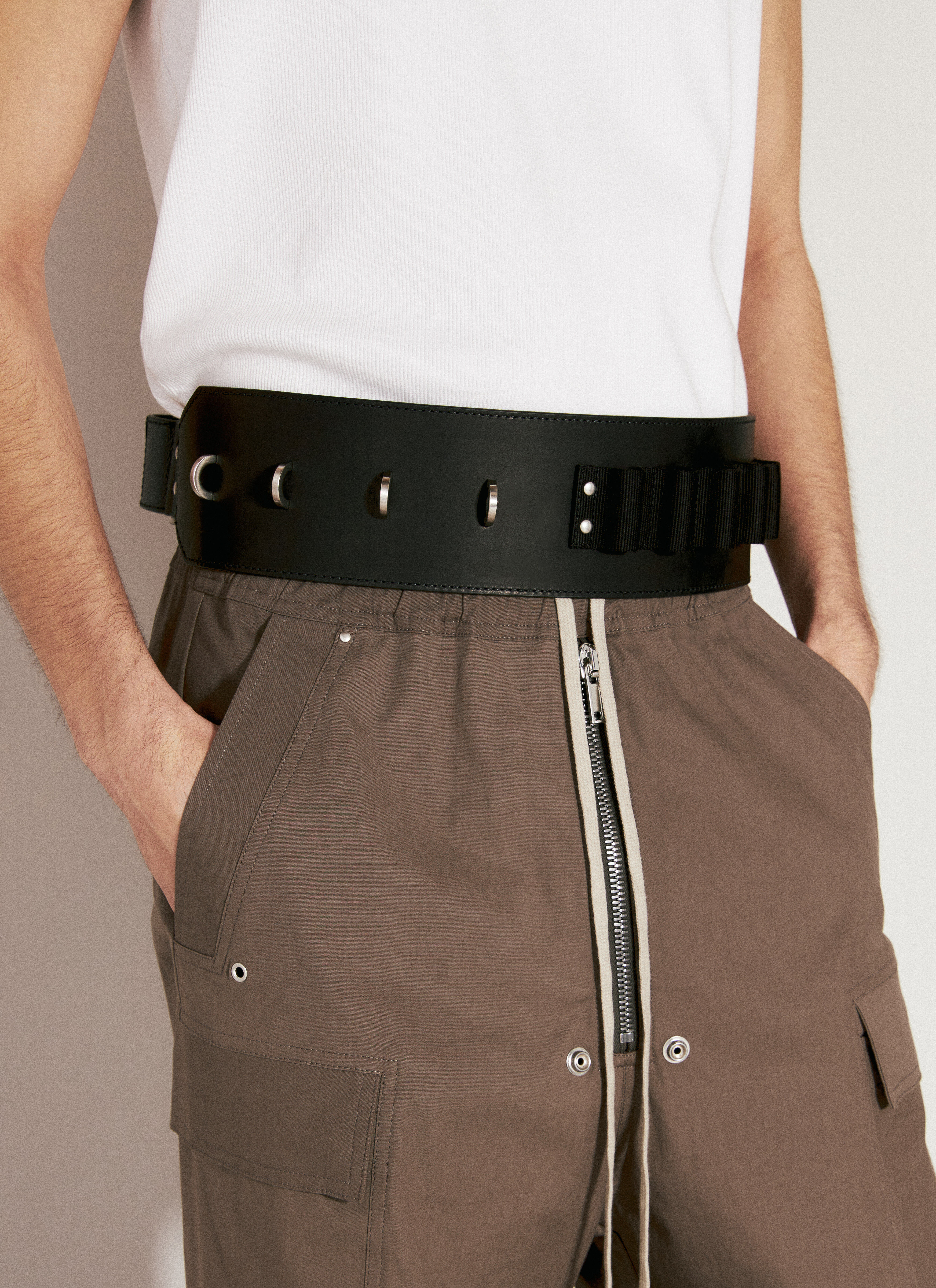 Rick Owens Cargo Leather Belt Brown ric0155007