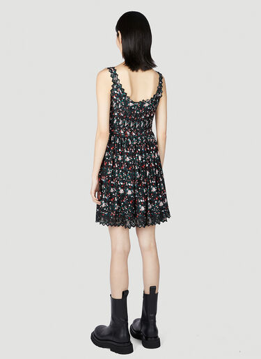 Rabanne Rose Print Dress Black pac0252002