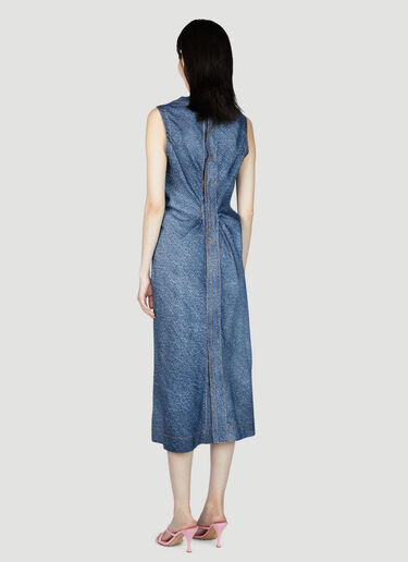 Denim Print Midi Dress Bottega Veneta Denim Print Midi Dress Blue bov0255008