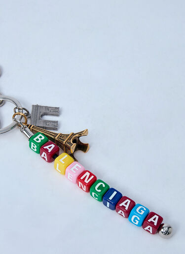 Balenciaga Logo Motif Keyring Silver bal0260011