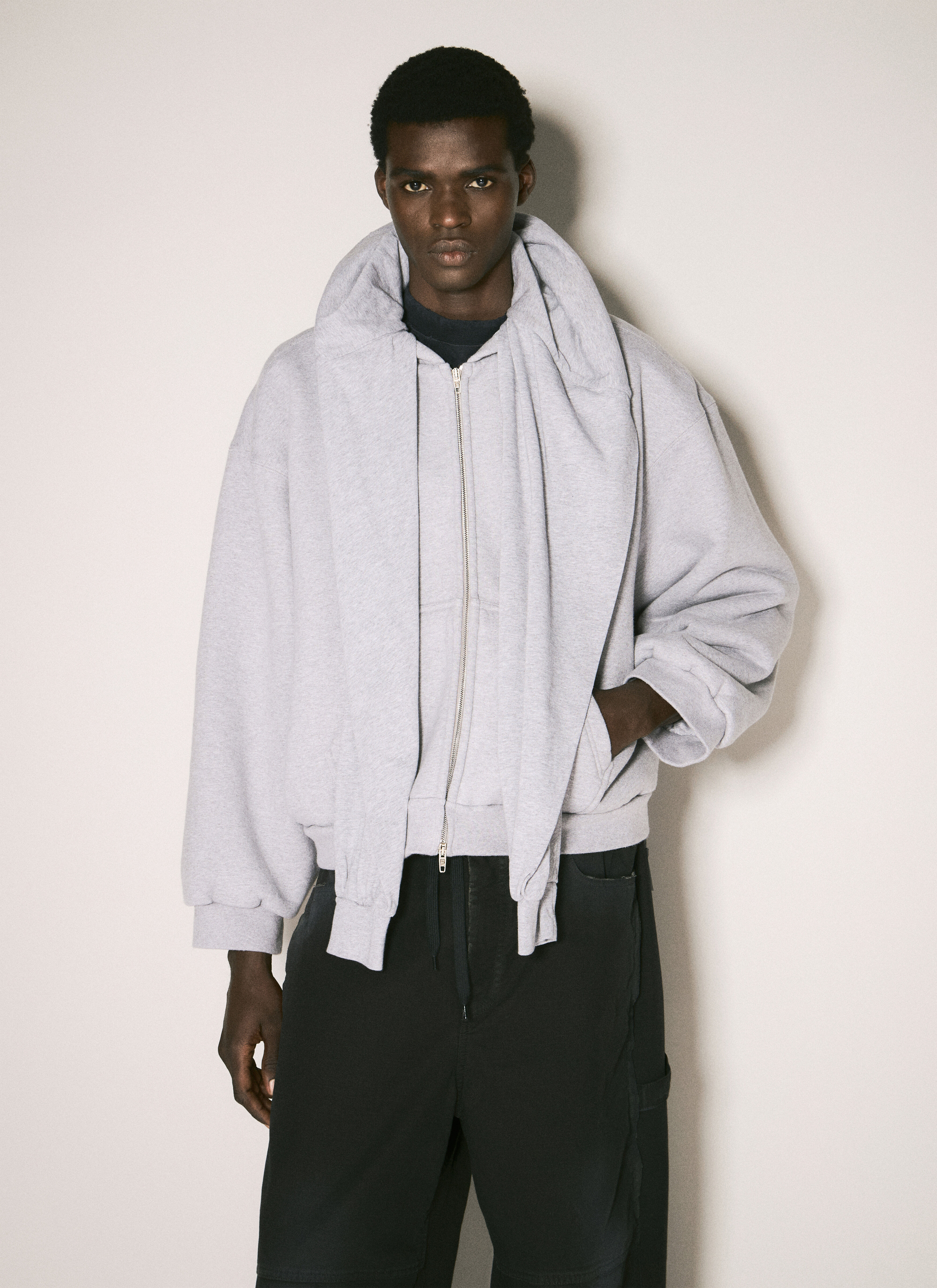 Balenciaga Men s Incognito Hooded Sweatshirt in Grey LN CC