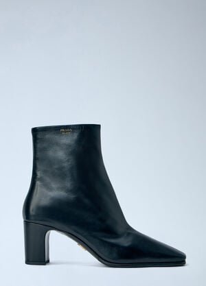 Prada Leather Booties Black pra0265017