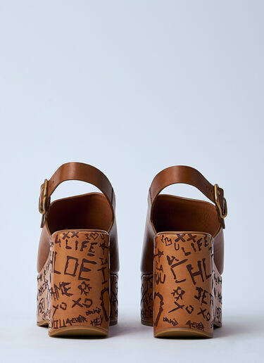 Chloé Maxime Wedge Sandals Brown chl0260018