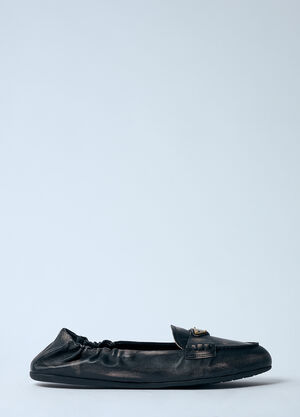 Prada Logo Plaque Loafters Brown pra0260066