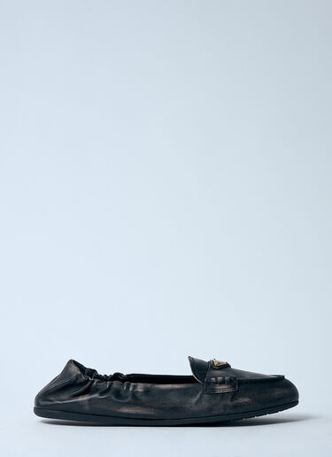 Prada Logo Plaque Loafters Black pra0260006