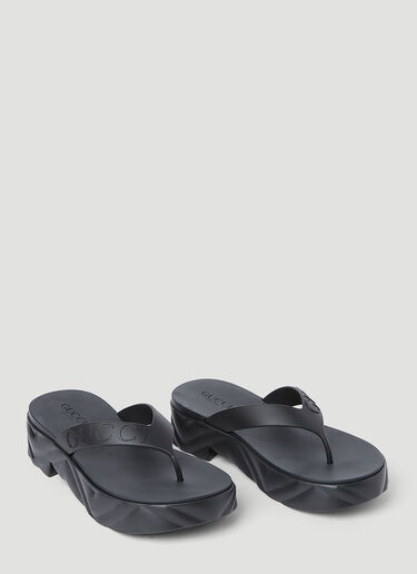 Gucci Thong Platform Sandals Black guc0253111
