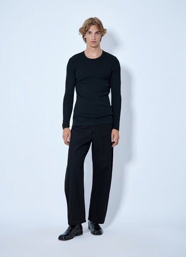 LN-CC® - Lemaire: Maxi Workwear Pants - Black Lemaire Maxi Workwear Pants Black lem0166010
