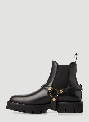 Versace La Medusa Plaque Chelsea Boots Black ver0149048