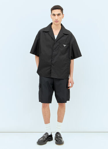 Prada Re-Nylon Short Sleeved Shirt Black pra0143011