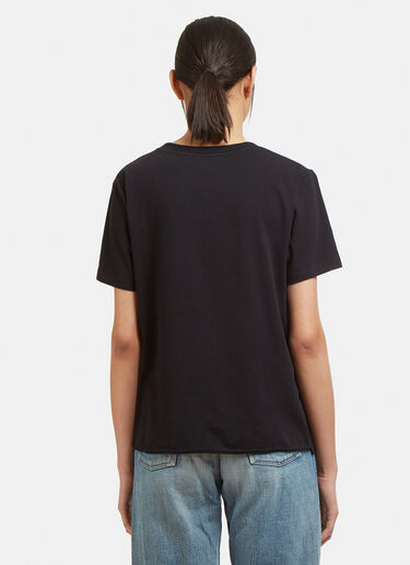 Logo Motif T-Shirt Saint Laurent Logo Motif T-Shirt Blue sla0232069