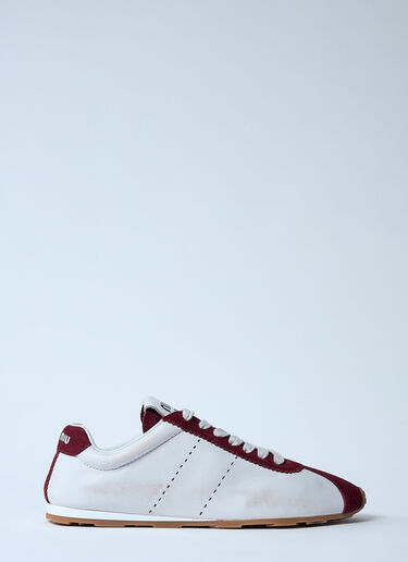 Miu Miu Plume Leather and Suede Sneakers White miu0259029