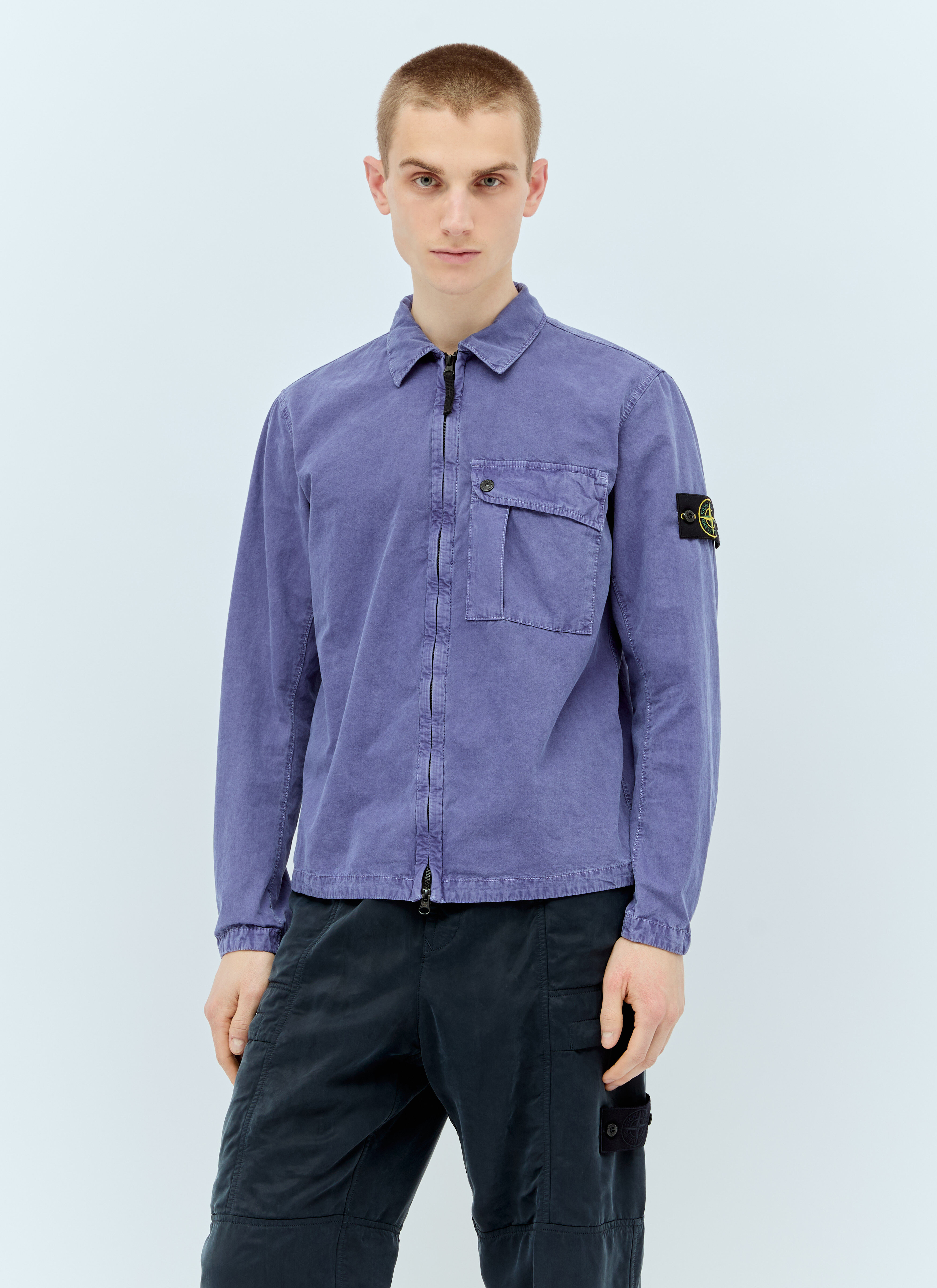 Stone island dyed canvas overshirt hotsell