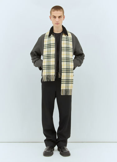 Burberry Narrow Check Cashmere Scarf Beige bur0358001