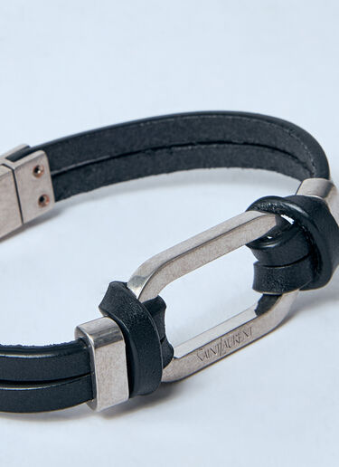 Saint Laurent Oval Ring Bracelet Black sla0159019