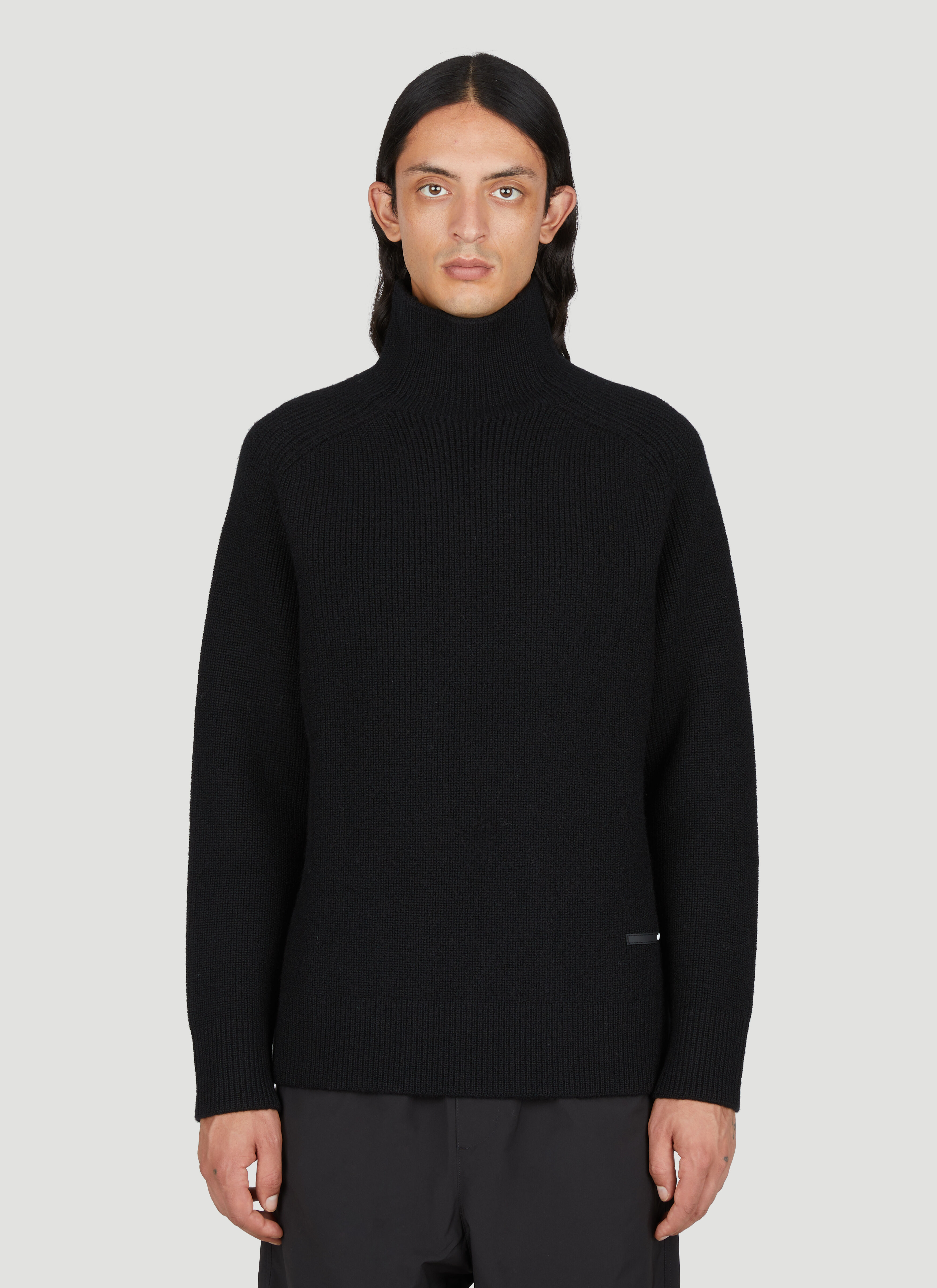 OAMC Peak High-Neck Knit Sweater in Black | LN-CC®