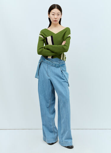 Dries Van Noten 牛仔松紧裤腰长裤  蓝色 dvn0256019