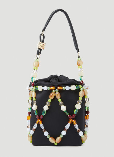 GANNI Bucket Beads Handbag Black gan0253048