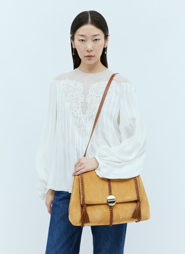 Chloé ペネロープ ミディアムショルダーバッグ ブラウン chl0255043