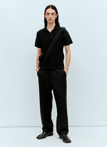 Homme Plissé Issey Miyake プリーツ ポロシャツ ブラック hmp0156004