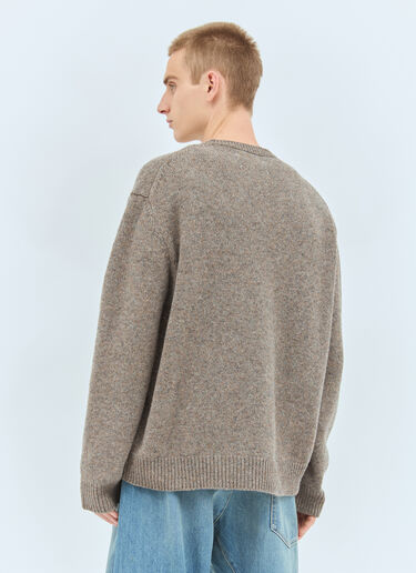 Maison Margiela Washed Wool V-Neck Sweater Grey mla0158005