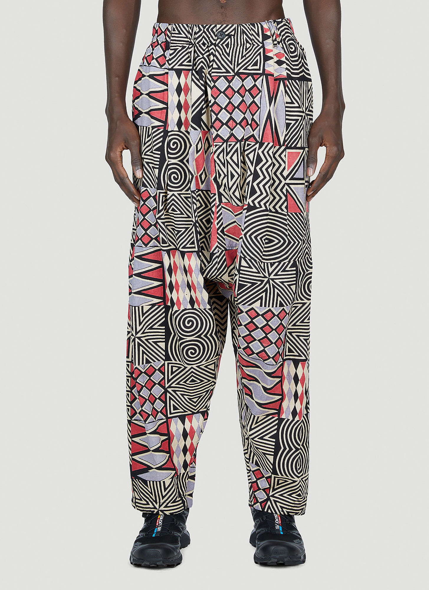 Engineered Garments Patchwork Pleated Trousers In Multi