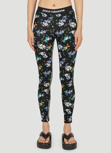 Rabanne Floral Print Leggings Black pac0250035