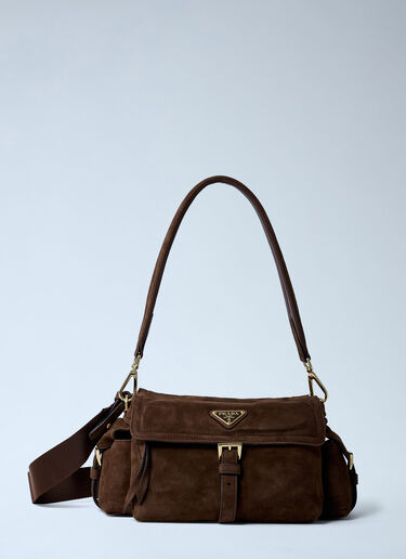 Suede Explore Crossbody Bag Prada Suede Explore Crossbody Bag Brown pra0262109