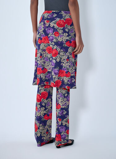 Acne Studios Floral Print Layered Skirt Pants Purple acn0263022