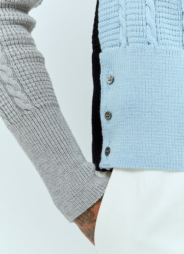 Thom Browne Cable Knit Cardigan Blue thb0155007