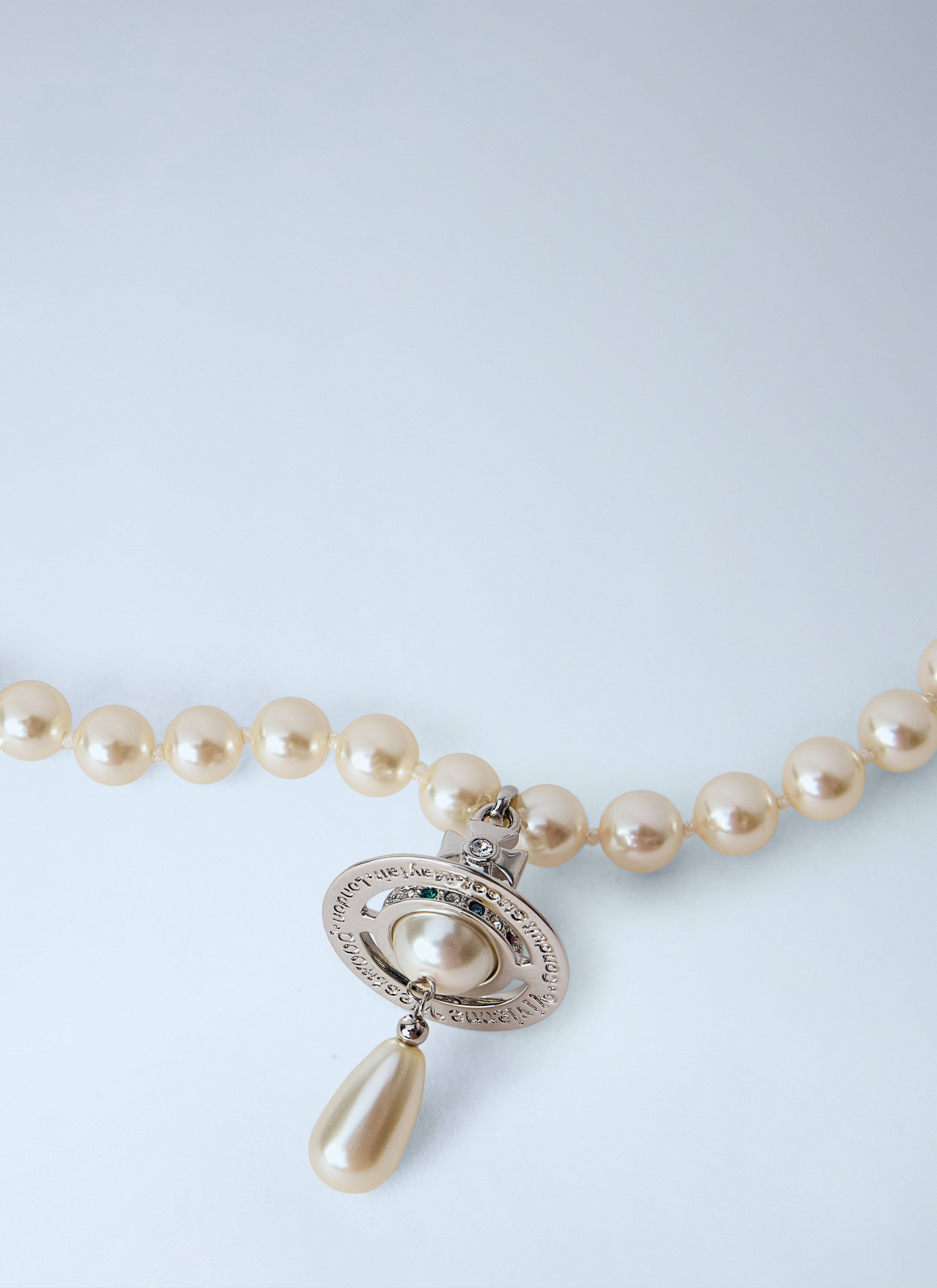 Vivienne Westwood Women's' One Row Pearl Drop Choker in Silver
