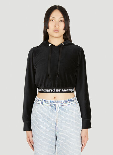 Alexander Wang Corduroy Hooded Sweatshirt Black awg0245010