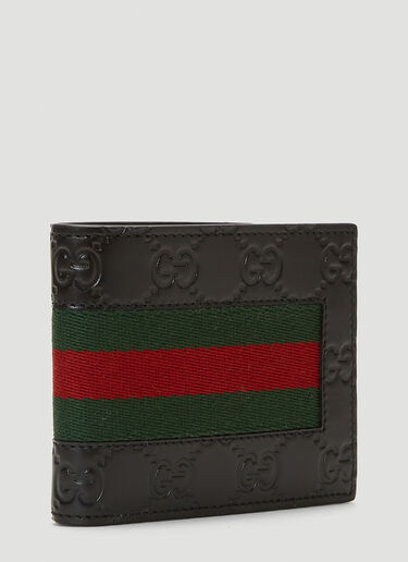 Gucci 经典织带双折钱包 黑 guc0143073