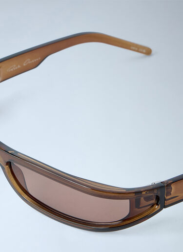 LN-CC® - Rick Owens: Fog Sunglasses - Brown Rick Owens Fog Sunglasses Brown ric0165085