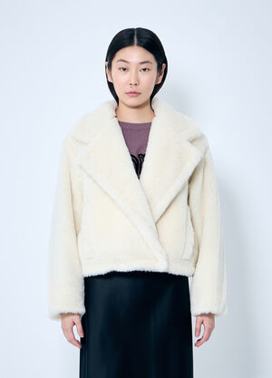 Max Mara Cropped Teddy Bear Icon Coat Cream max0259021