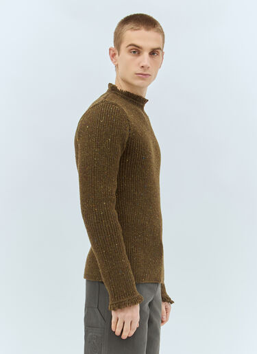 Burberry Fringed Wool Sweater Brown bur0158004